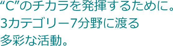 “C”のチカラを発揮するために。 3カテゴリー7分野に渡る多彩な活動。